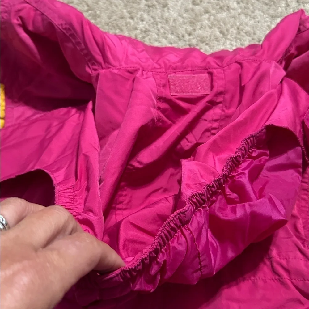 L.L. Bean Pink & Yellow Winter Jacket Thinsulate  Hooded Girls Size XS(6)